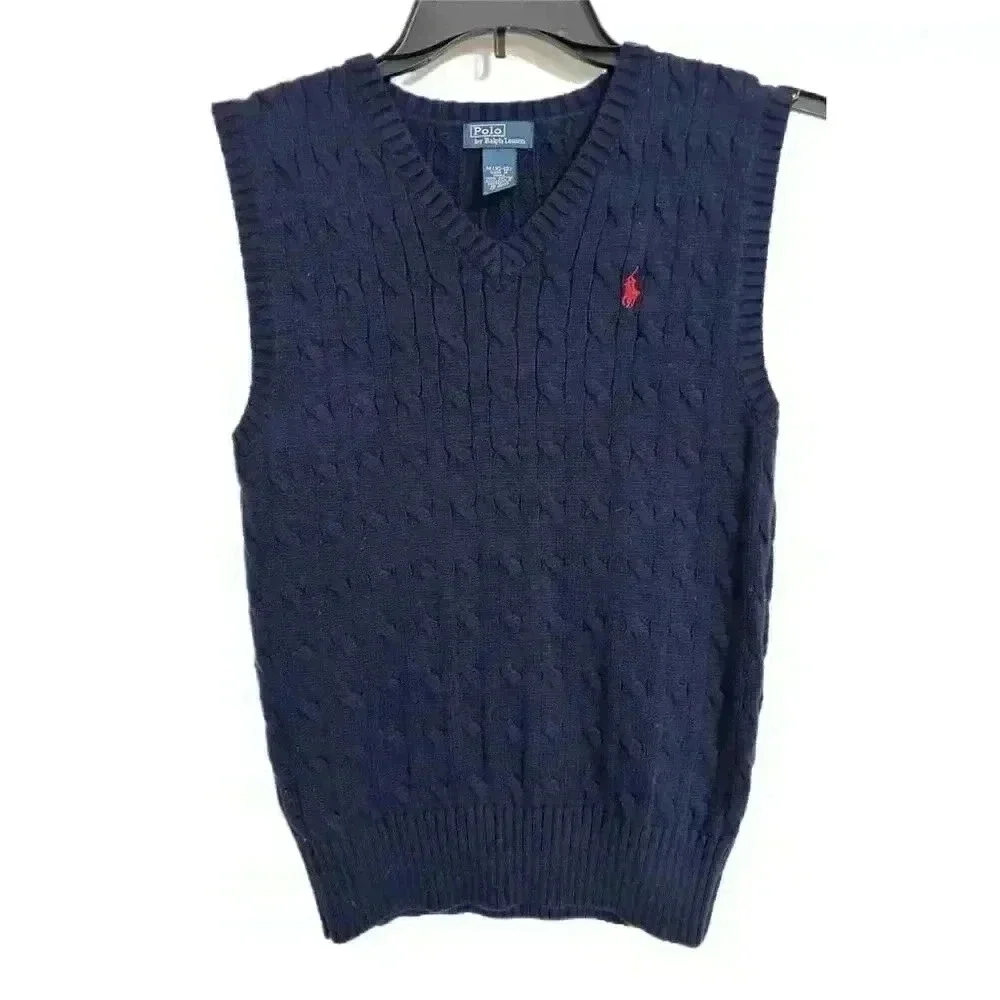 Polo Ralph Lauren Cable Knit  Boys' Sweater Vest Size 10-12 - Picture 2 of 6